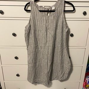 White and black striped dress